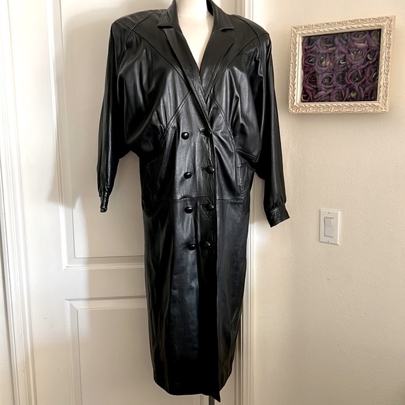Vintage~Leather Coat~Full Length / 80’s~90’s - Picture 16 of 16